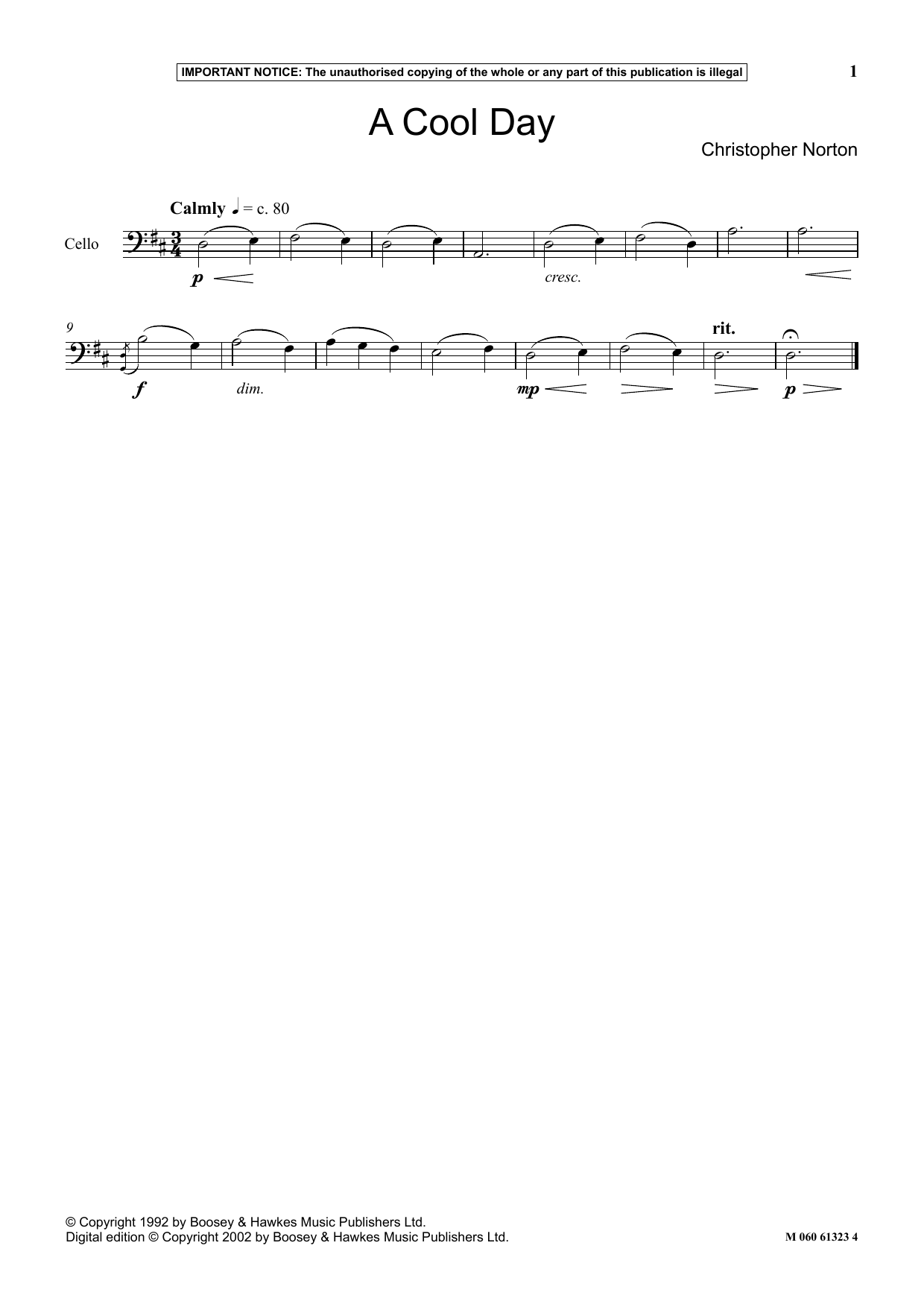 Download Christopher Norton A Cool Day Sheet Music