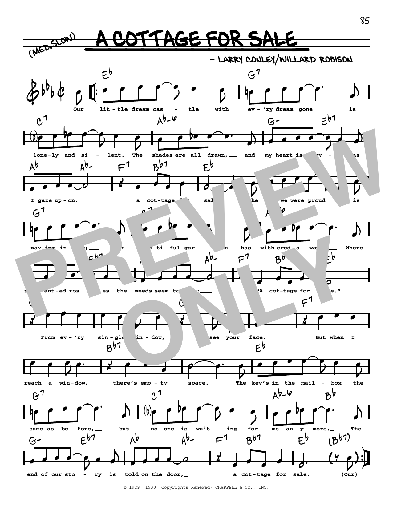 Download Larry Conley A Cottage For Sale (arr. Robert Rawlins Sheet Music