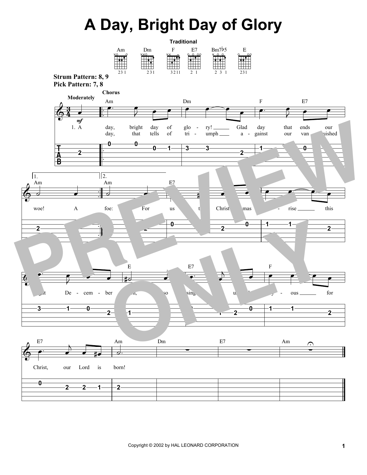 Download Traditional A Day, Bright Day Of Glory Sheet Music