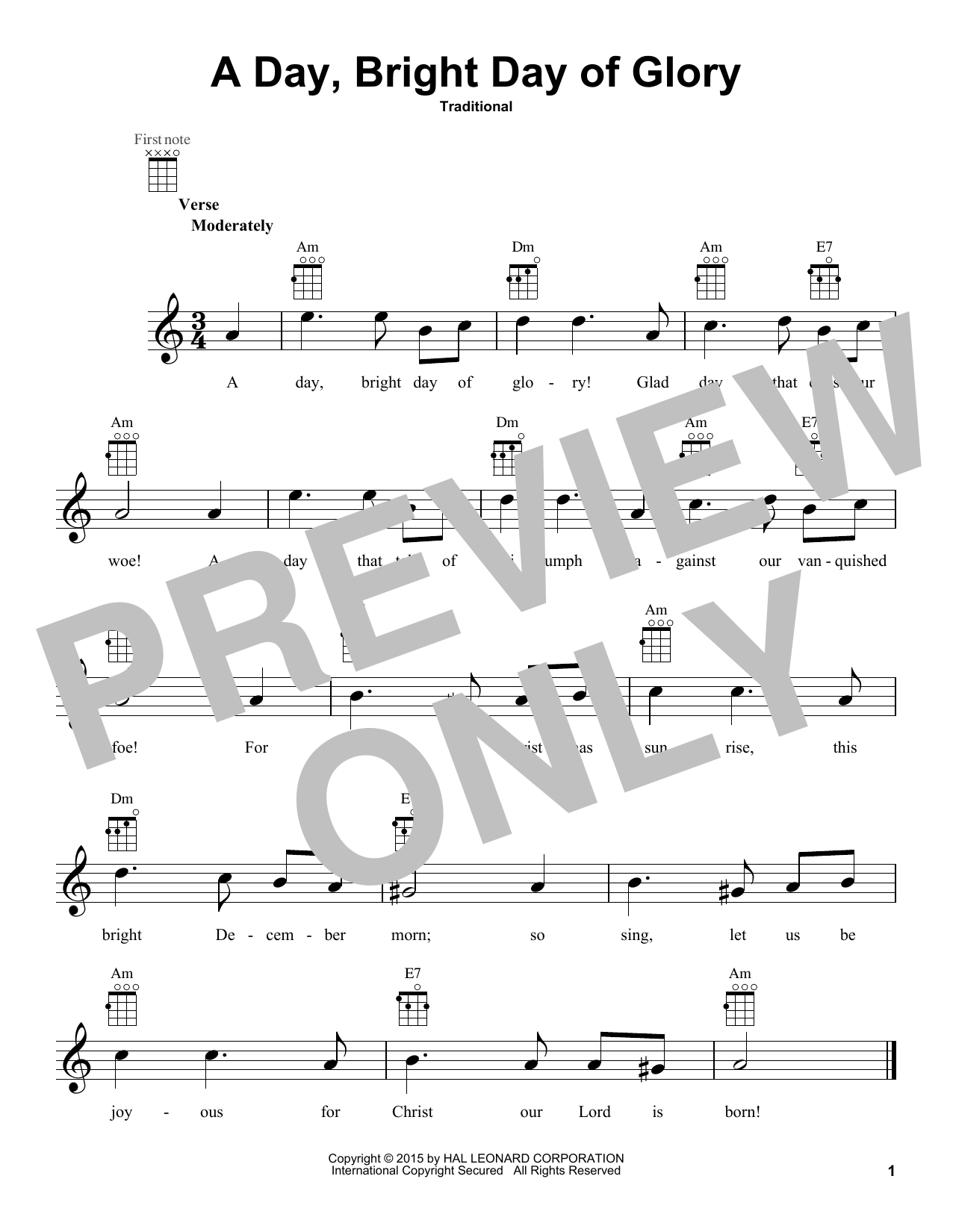 Download Traditional A Day, Bright Day Of Glory Sheet Music