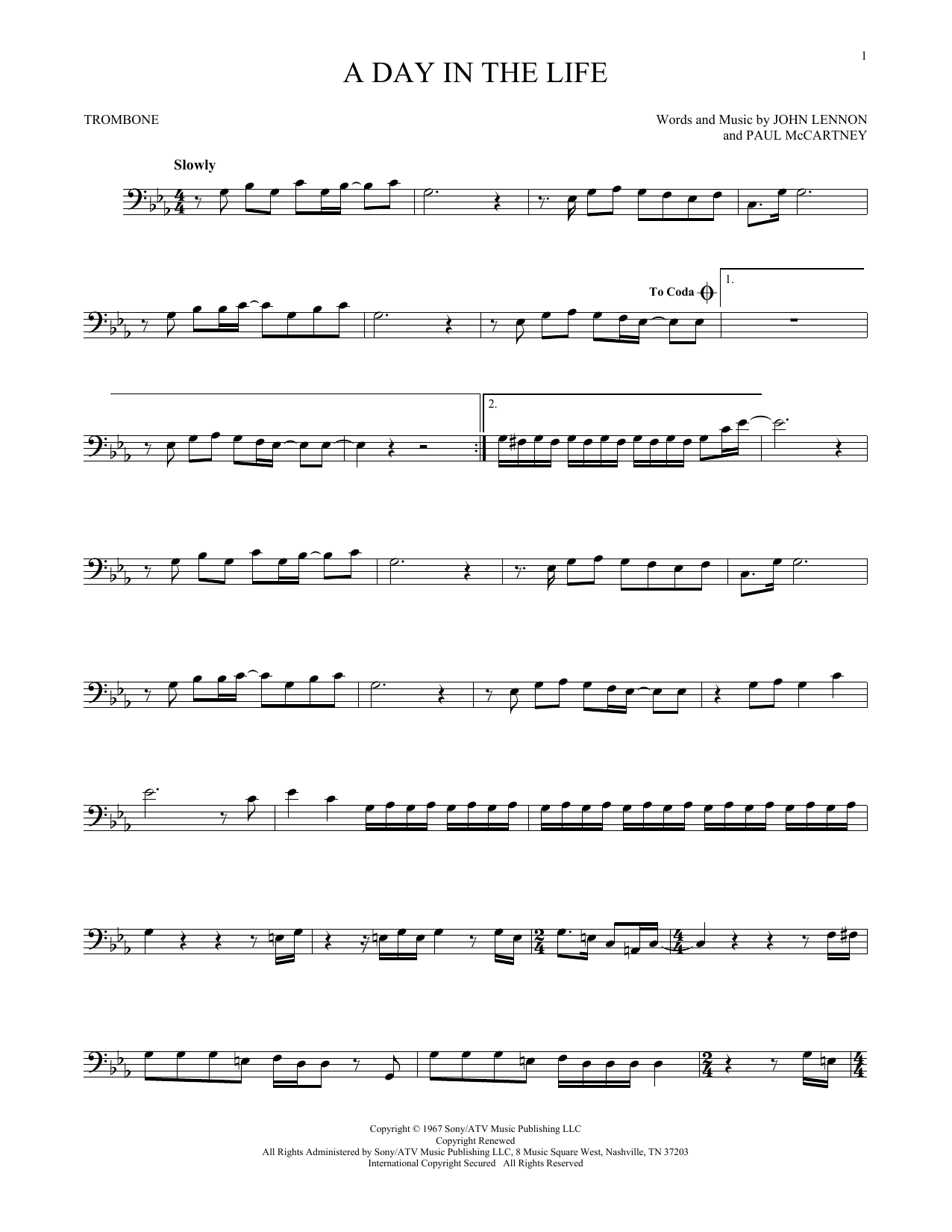 Download The Beatles A Day In The Life Sheet Music