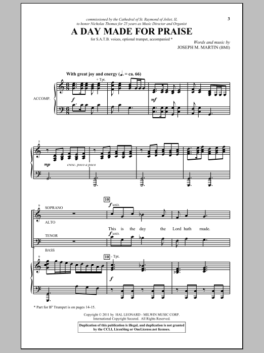 Download Joseph M. Martin A Day Made For Praise Sheet Music
