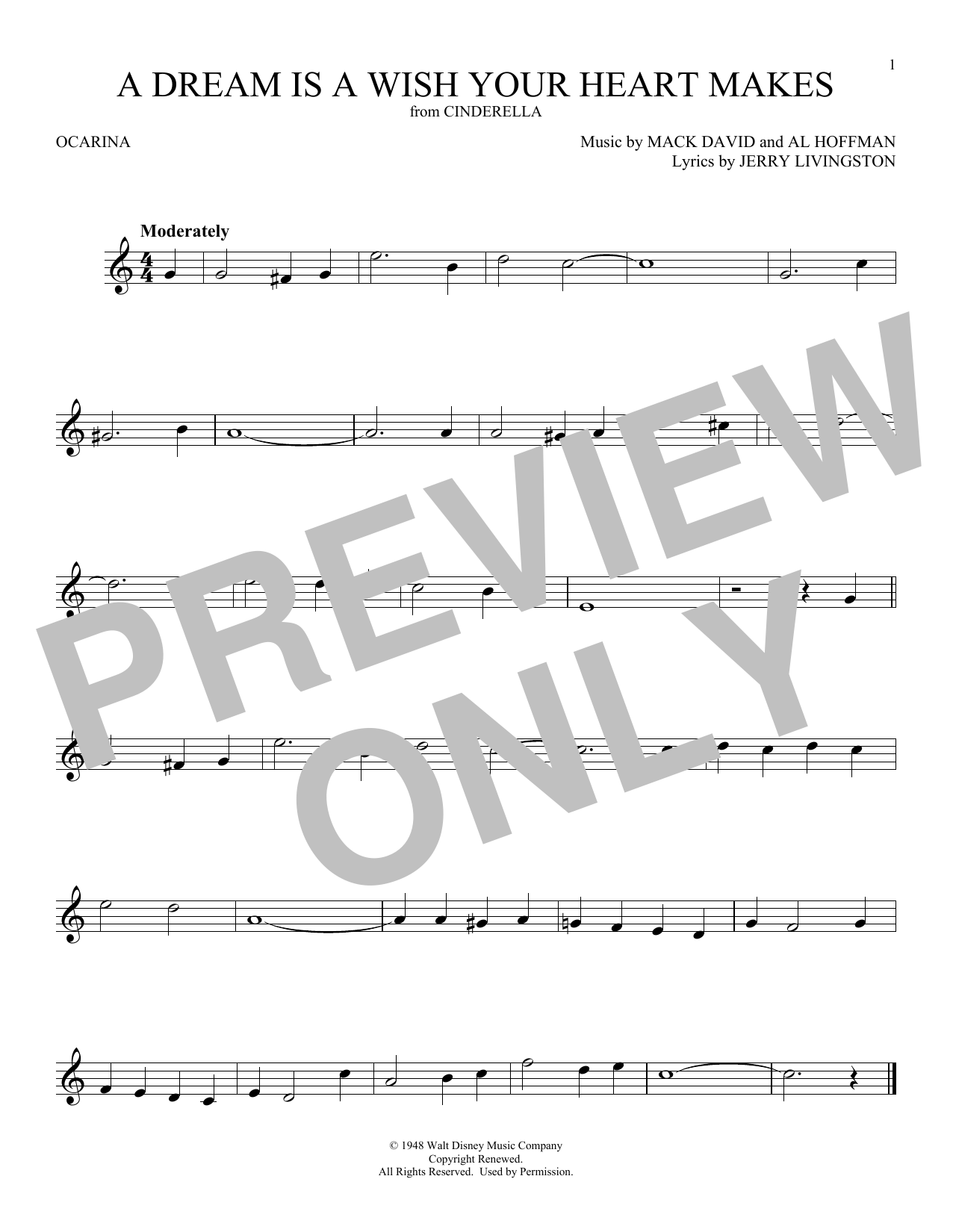 Download Ilene Woods A Dream Is A Wish Your Heart Makes (fro Sheet Music