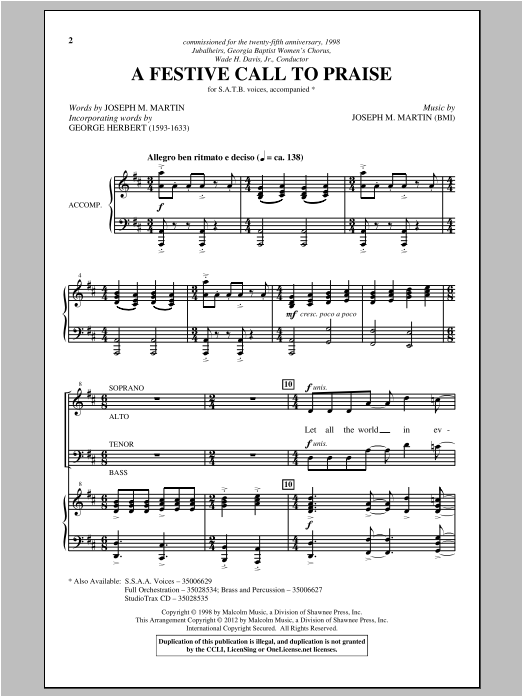Download Joseph M. Martin A Festive Call To Praise Sheet Music
