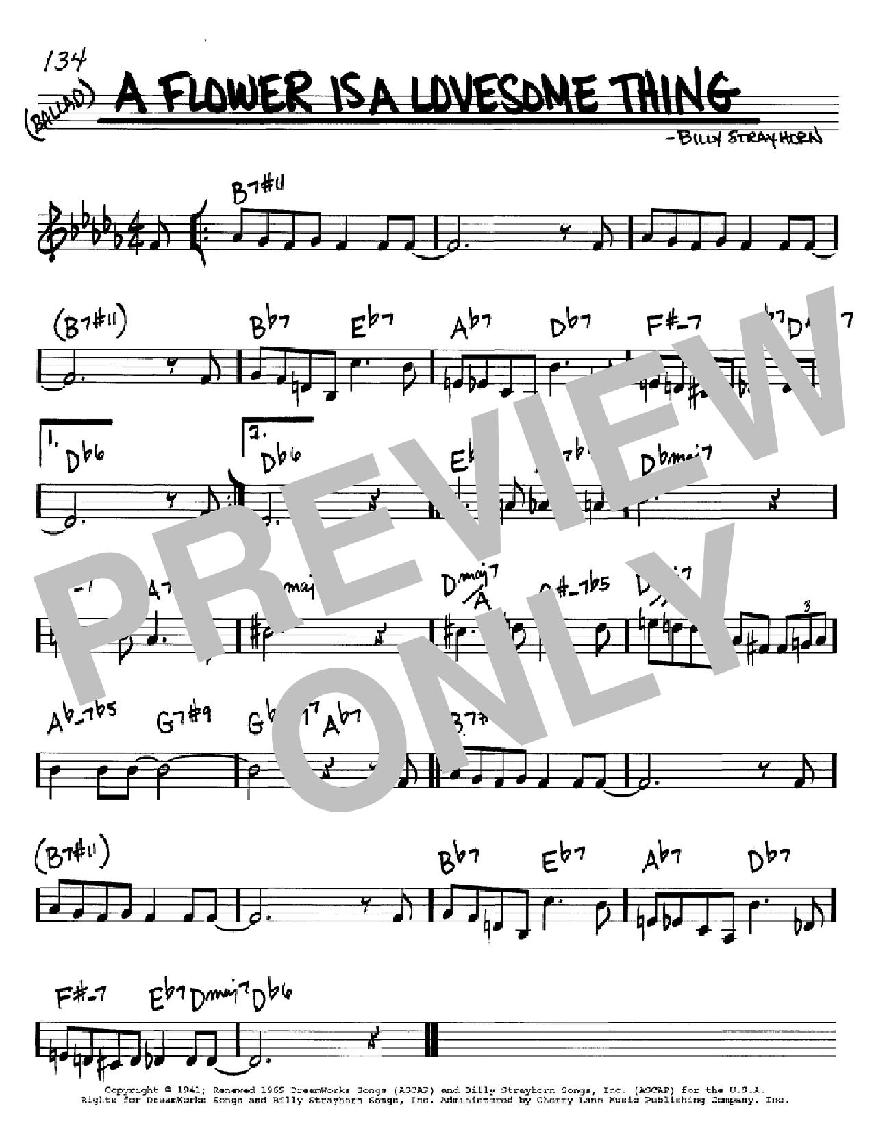 Download Billy Strayhorn A Flower Is A Lovesome Thing Sheet Music