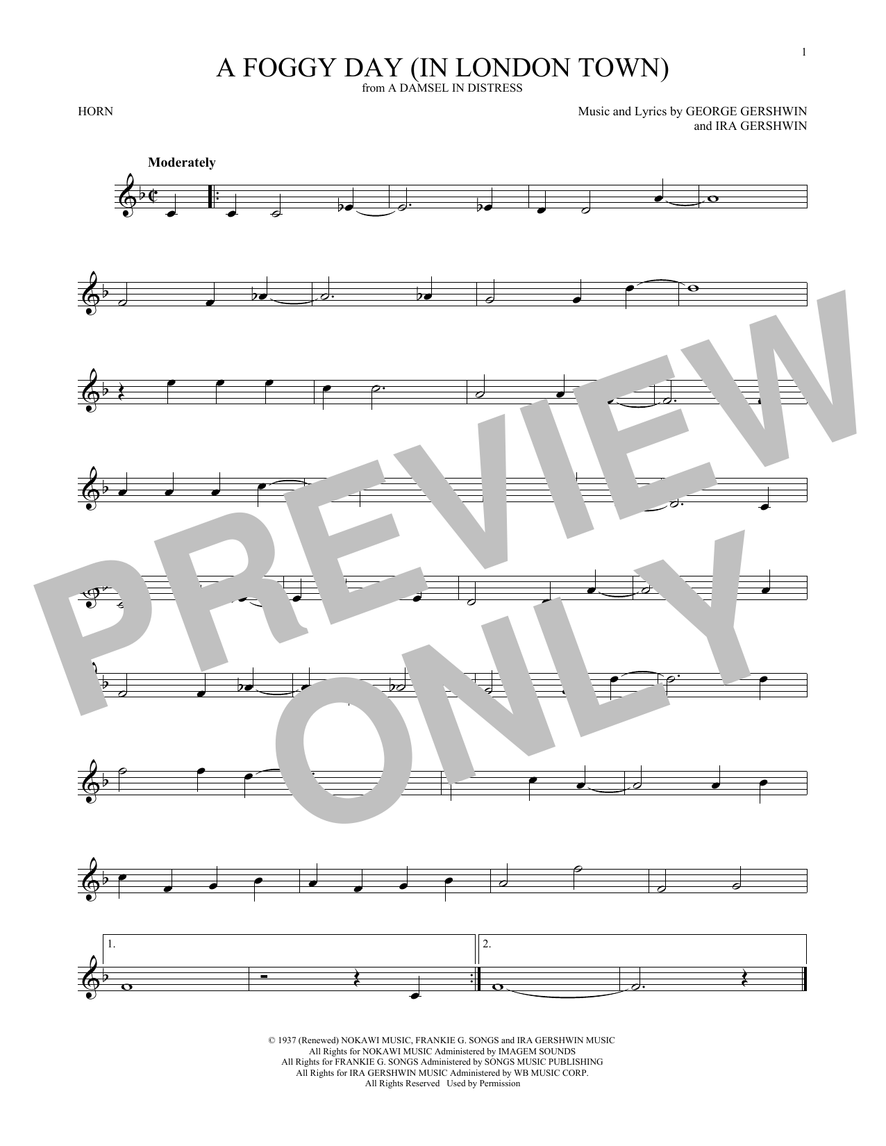 Download George Gershwin A Foggy Day (In London Town) Sheet Music