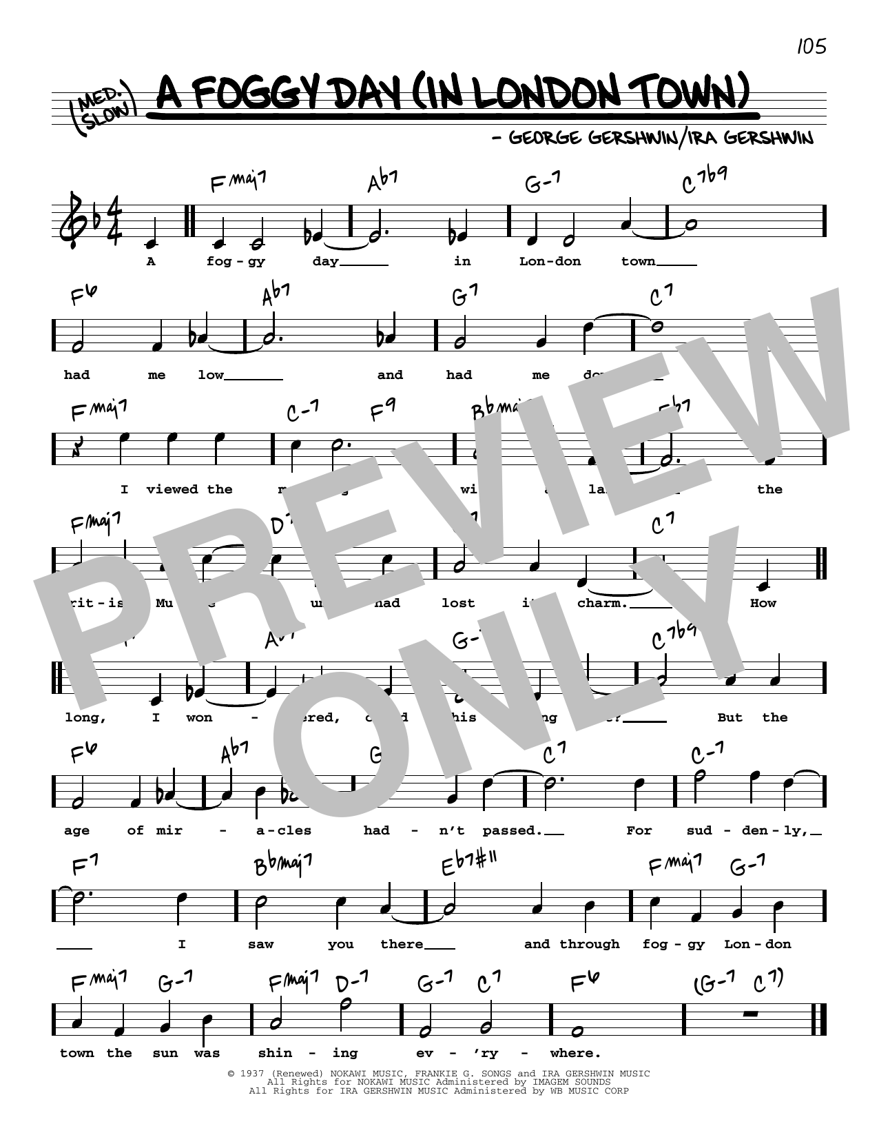 Download George Gershwin & Ira Gershwin A Foggy Day (In London Town) (High Voic Sheet Music