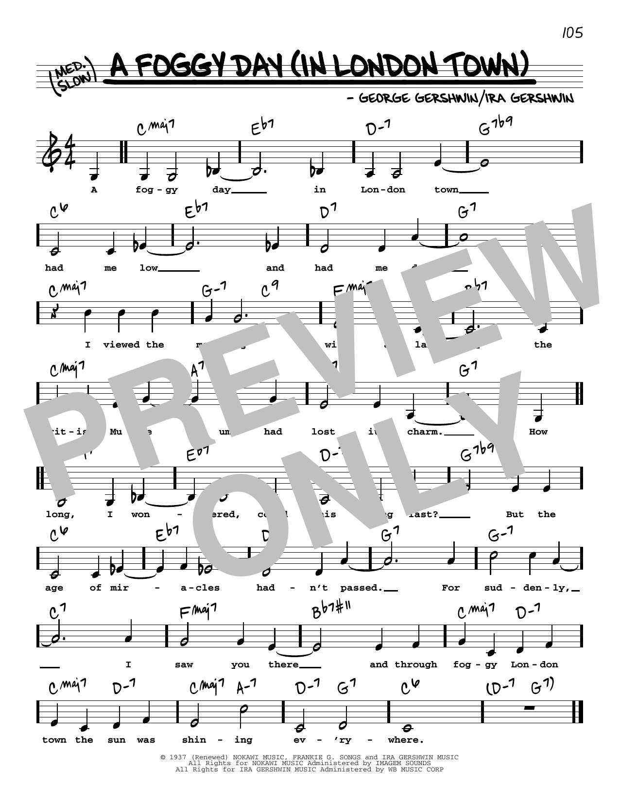 Download George Gershwin A Foggy Day (In London Town) (Low Voice Sheet Music