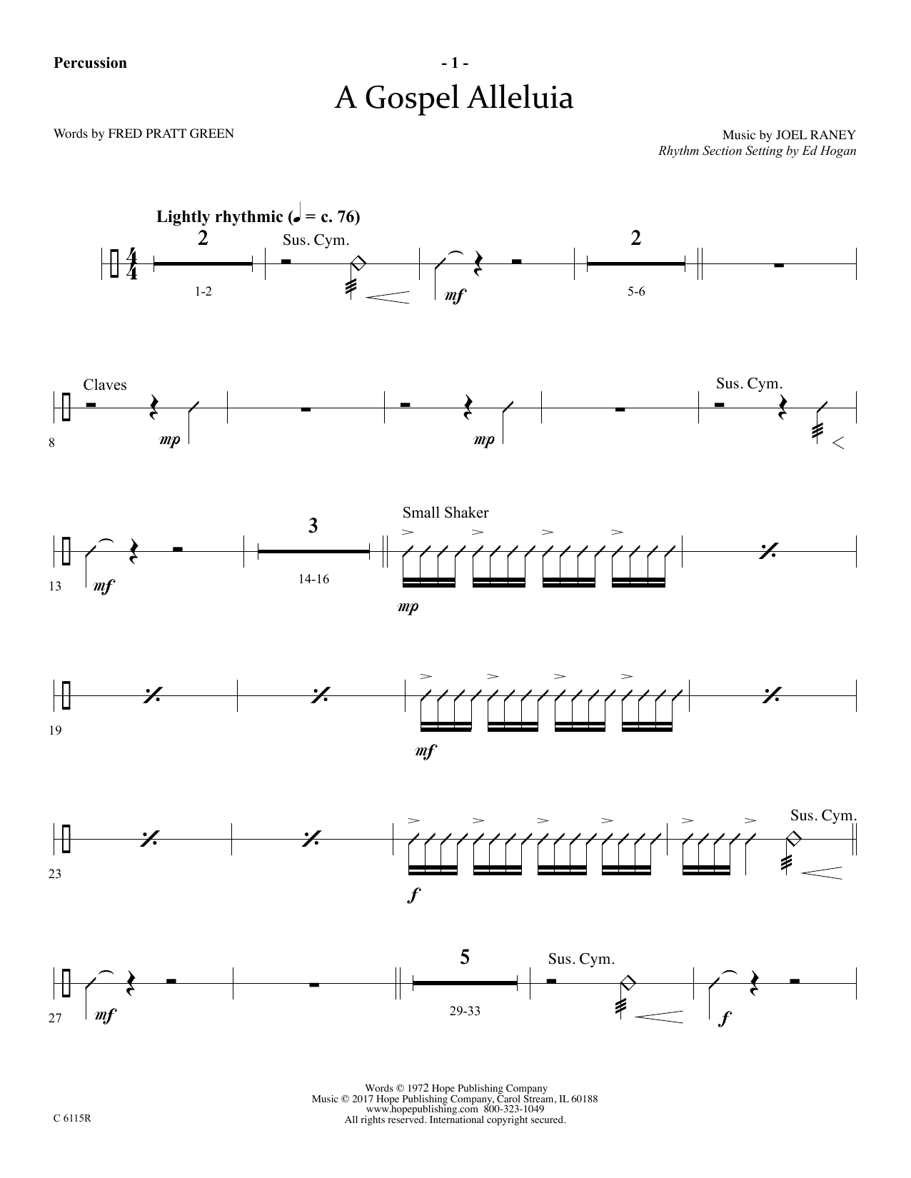 Download Ed Hogan A Gospel Alleluia - Percussion Sheet Music