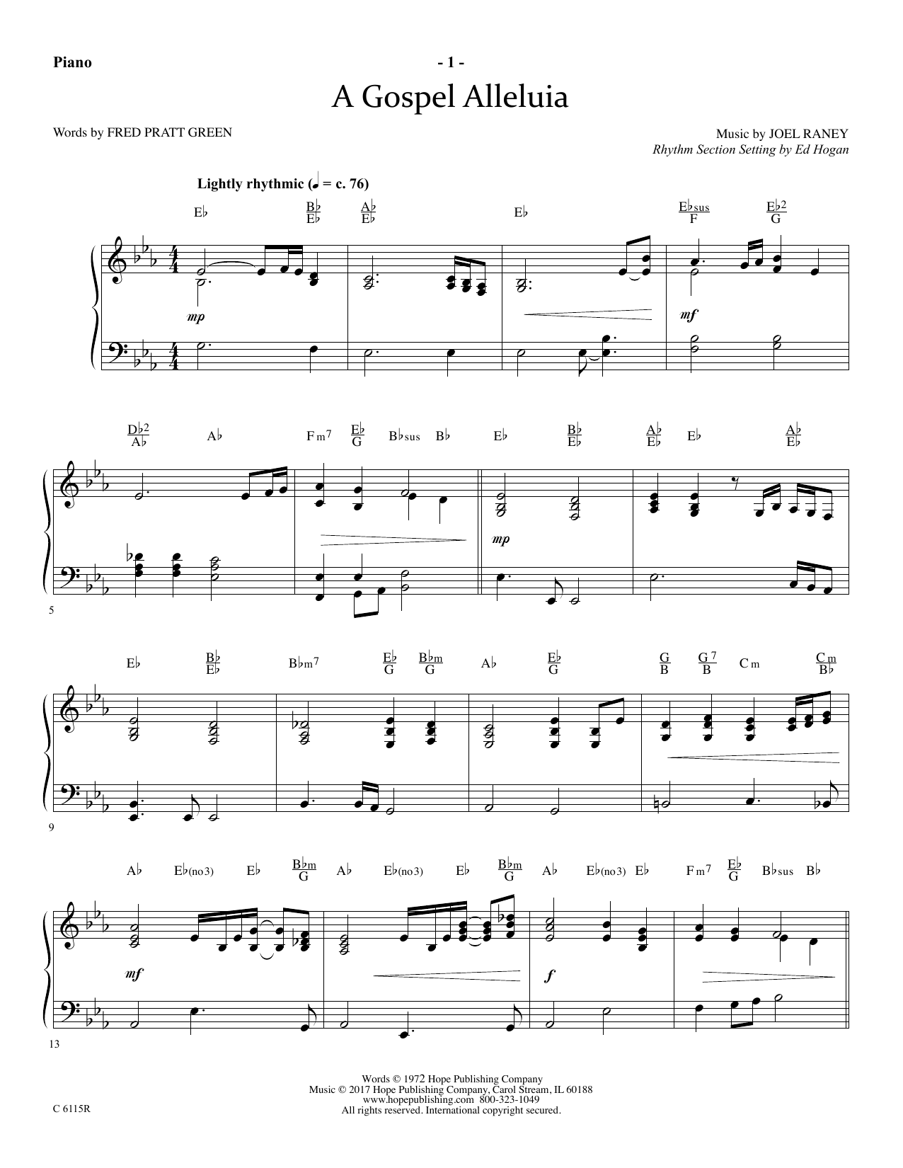 Download Ed Hogan A Gospel Alleluia - Piano Sheet Music
