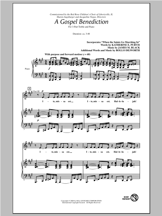 Download James M. Black A Gospel Benediction (arr. Rollo Dilwor Sheet Music