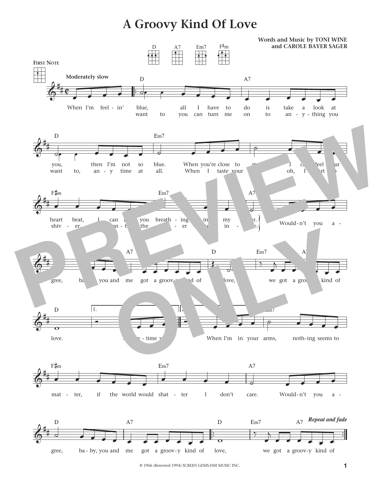 Download The Mindbenders A Groovy Kind Of Love (from The Daily U Sheet Music