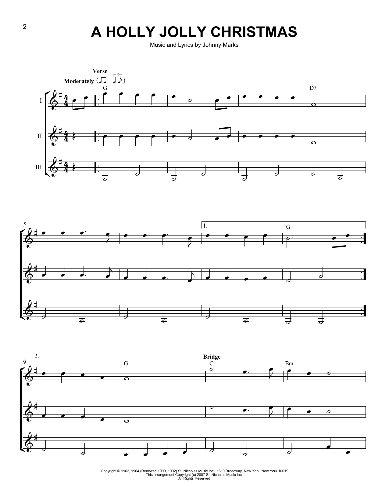 Download J Arnold A Holly Jolly Christmas Sheet Music