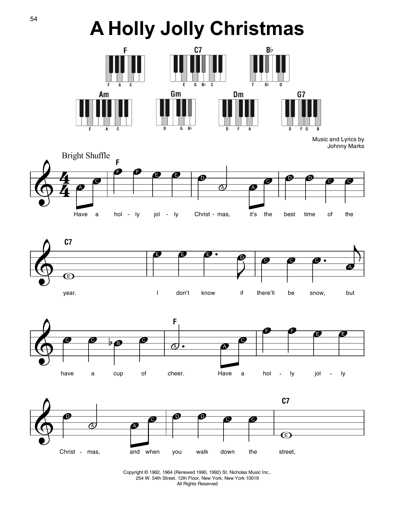 Download Johnny Marks A Holly Jolly Christmas Sheet Music