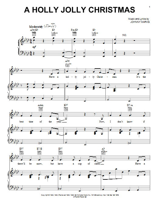 Download Lady Antebellum A Holly Jolly Christmas Sheet Music