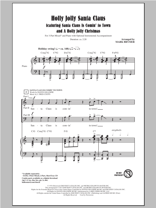 Download Mark Brymer A Holly Jolly Christmas Sheet Music