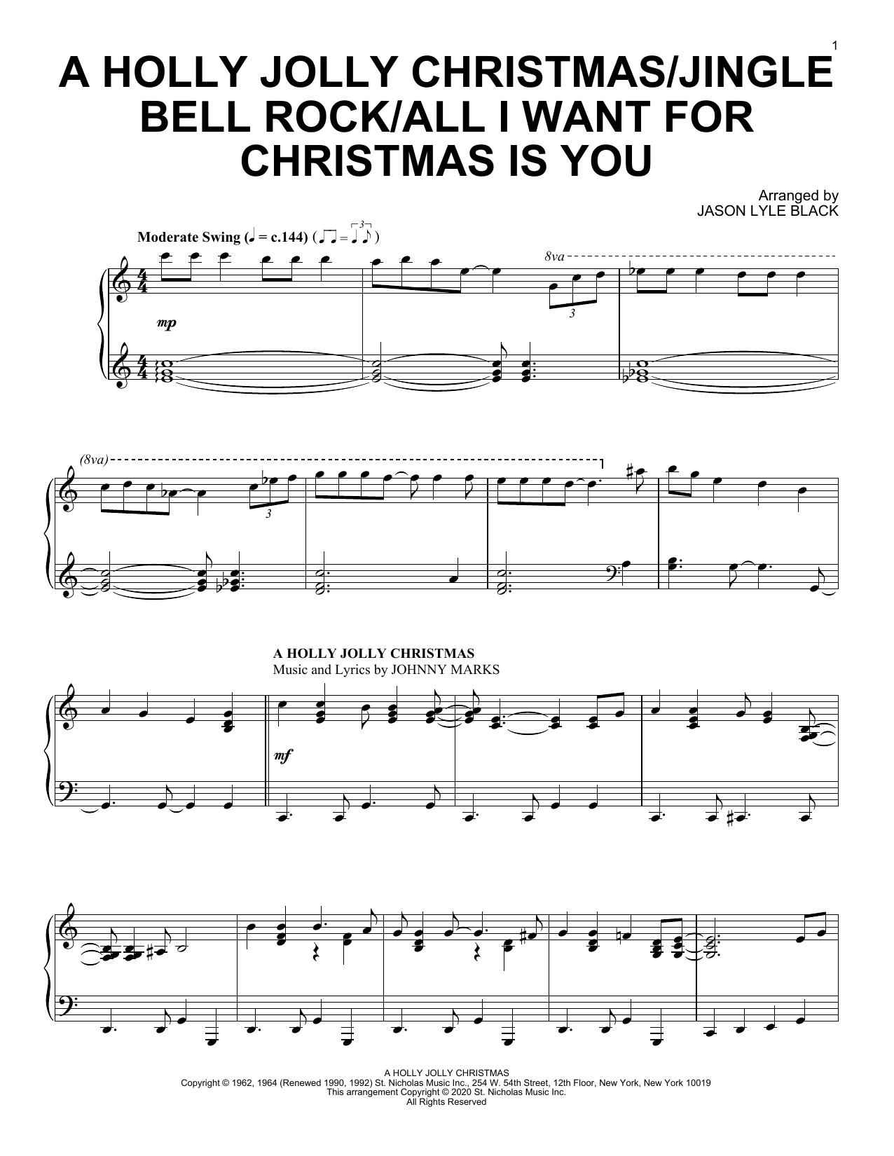 Download Jason Lyle Black A Holly Jolly Christmas/Jingle Bell Roc Sheet Music