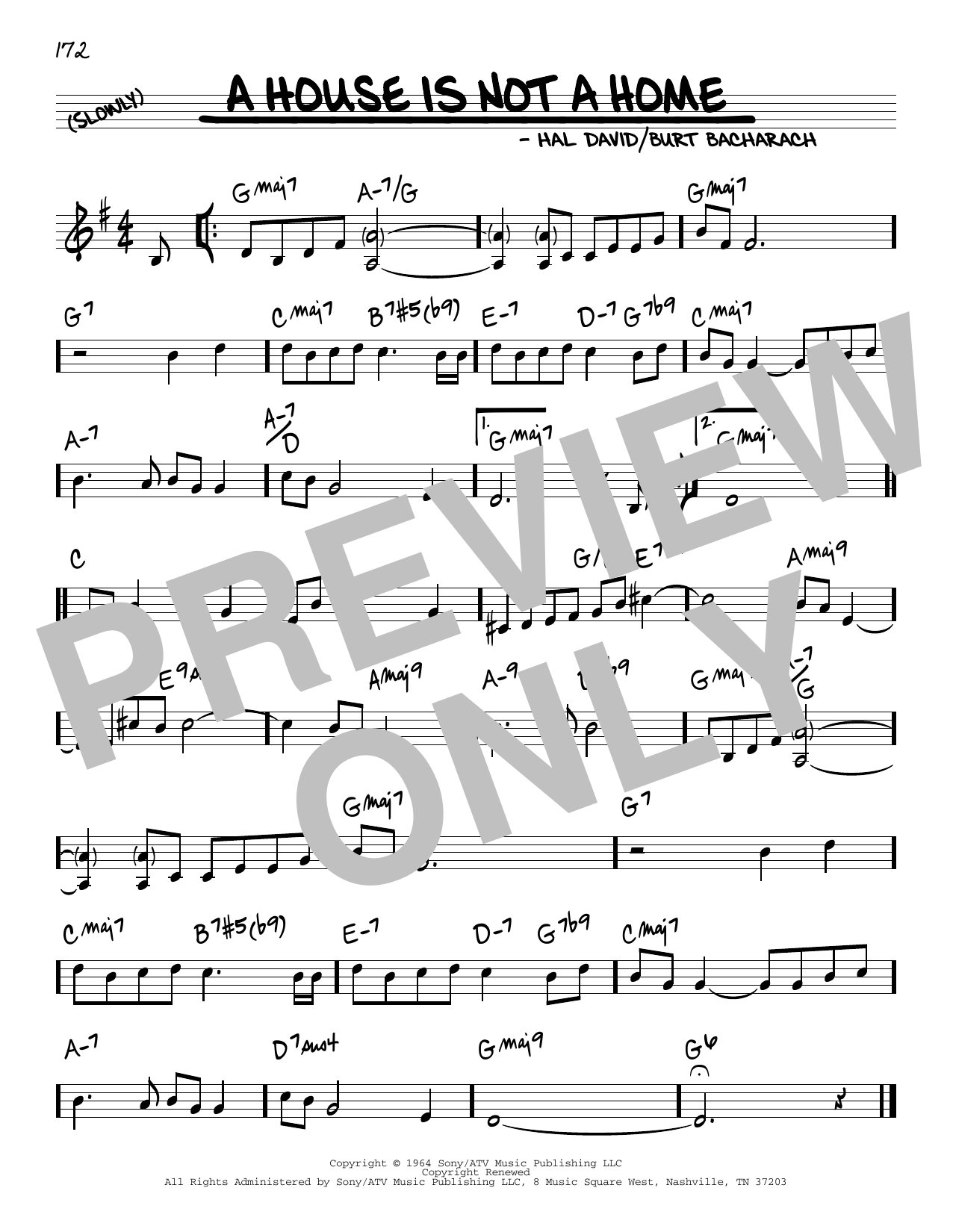 Download Bacharach & David A House Is Not A Home Sheet Music