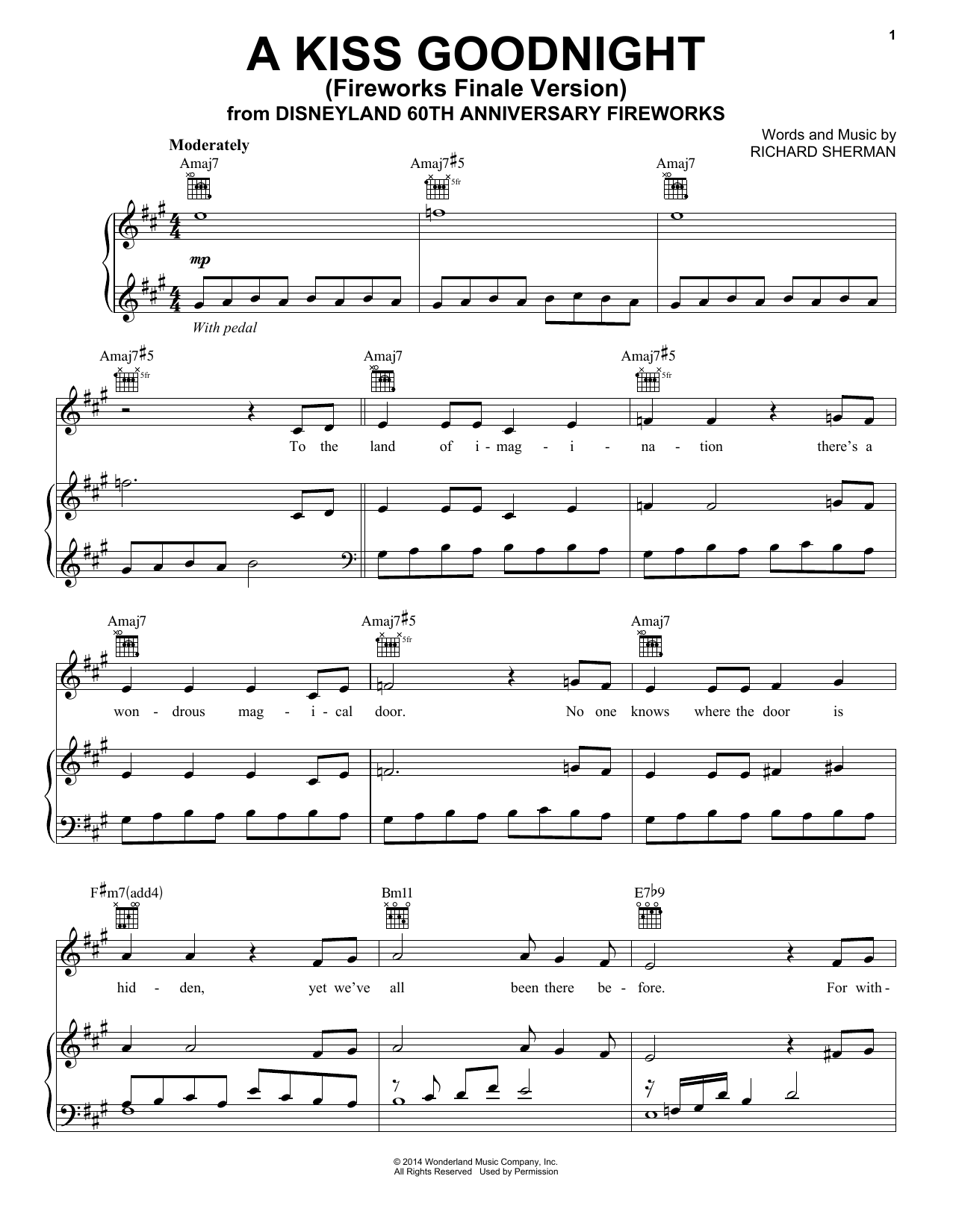 Download Richard Sherman A Kiss Goodnight Sheet Music