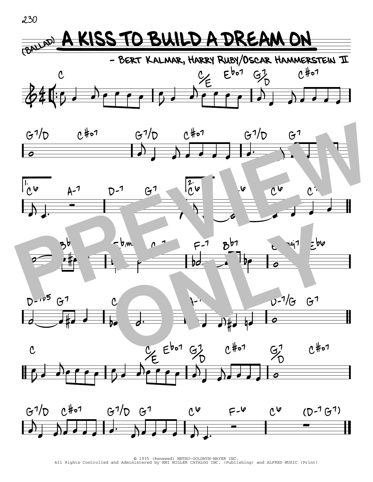 Download Oscar Hammerstein II A Kiss To Build A Dream On Sheet Music
