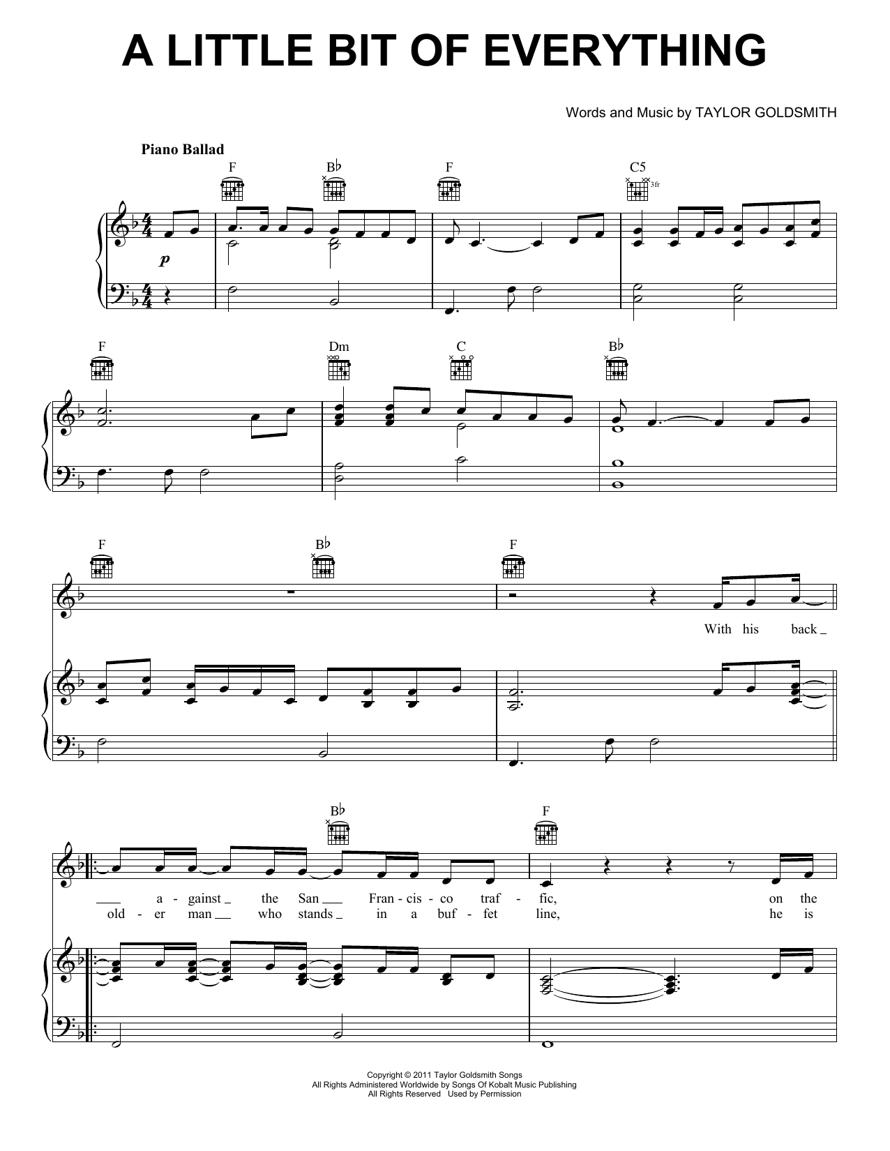 Download Dawes A Little Bit Of Everything Sheet Music
