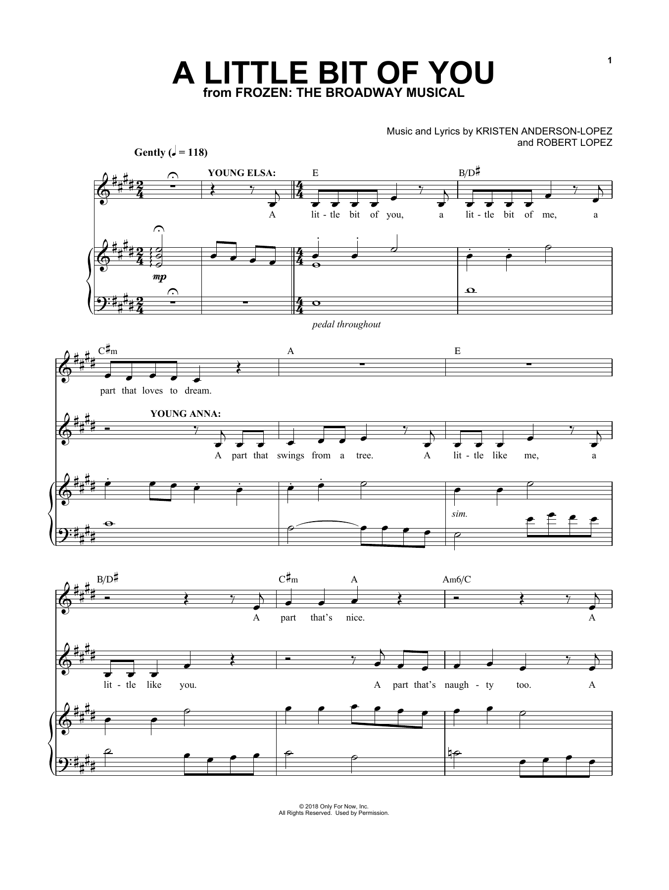 Download Kristen Anderson-Lopez & Robert Lope A Little Bit Of You (from Frozen: The B Sheet Music
