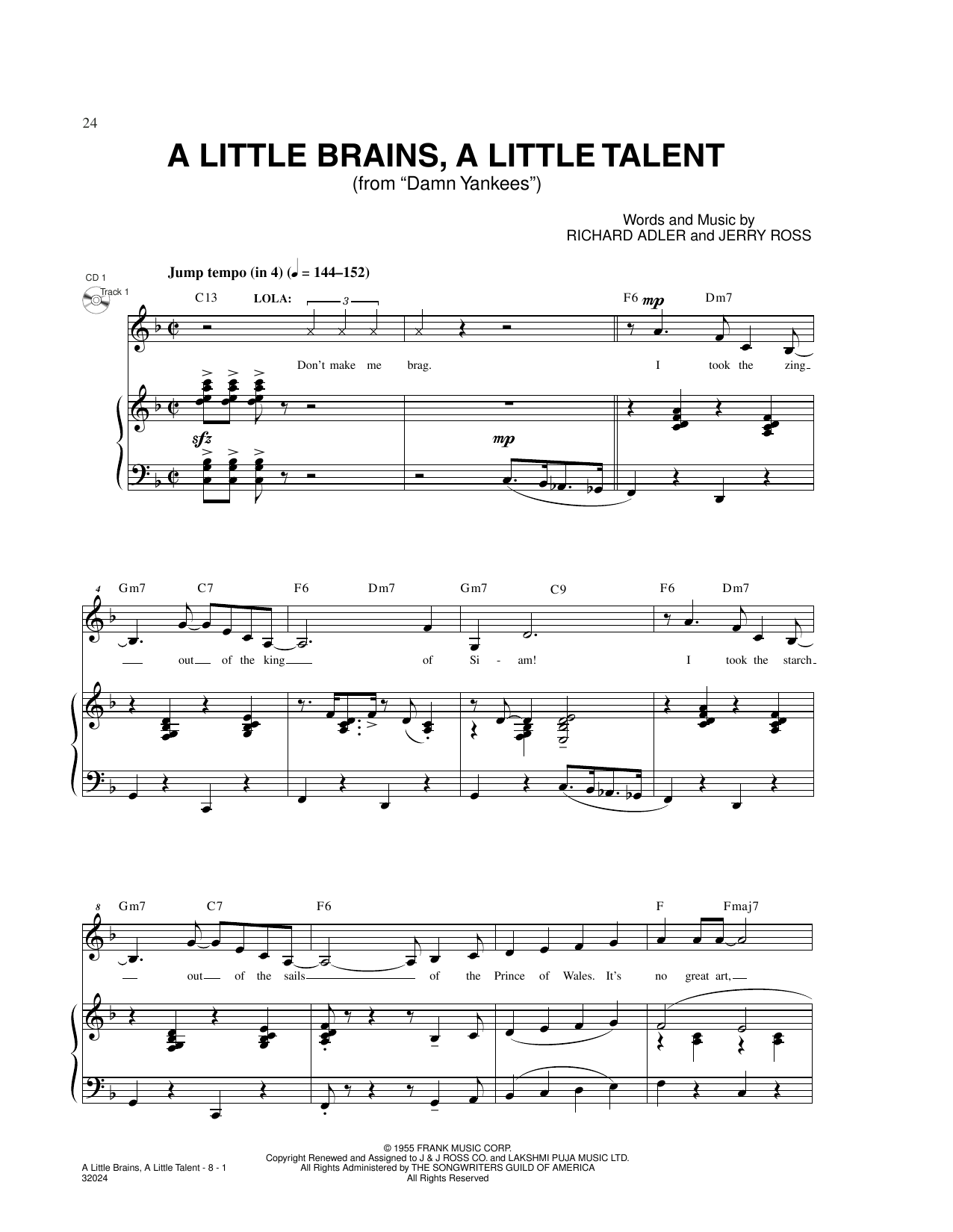 Download Adler & Ross A Little Brains, A Little Talent (from Sheet Music