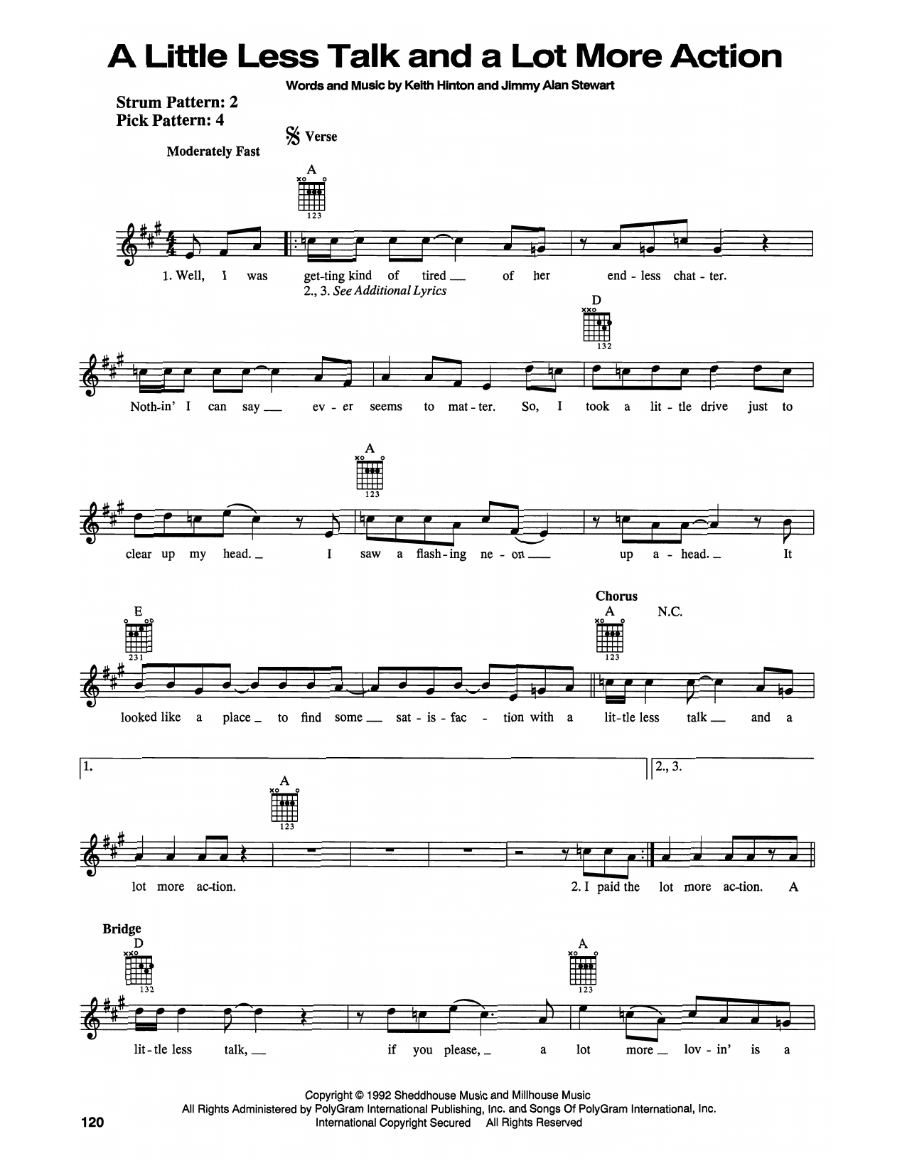 Toby Keith A Little Less Talk And A Lot More Action sheet music notes printable PDF score