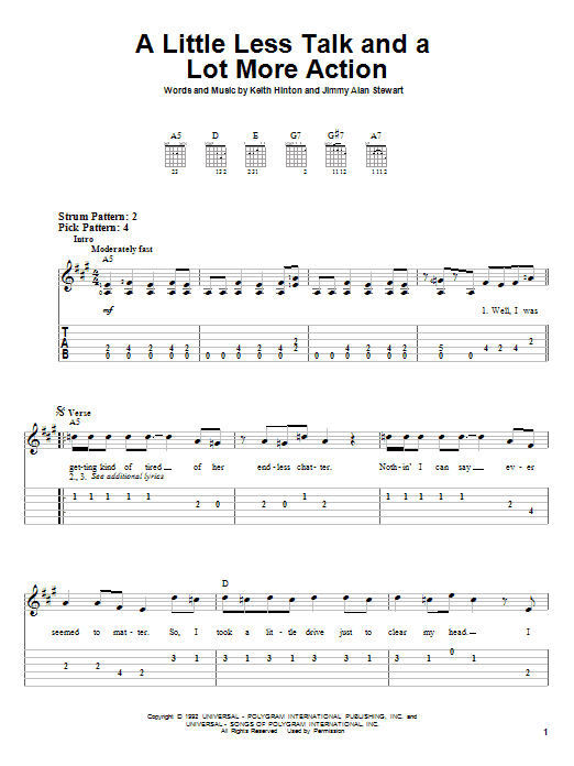 Download Toby Keith A Little Less Talk And A Lot More Actio Sheet Music