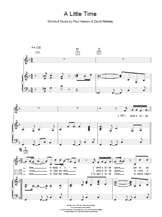 Download The Beautiful South A Little Time Sheet Music