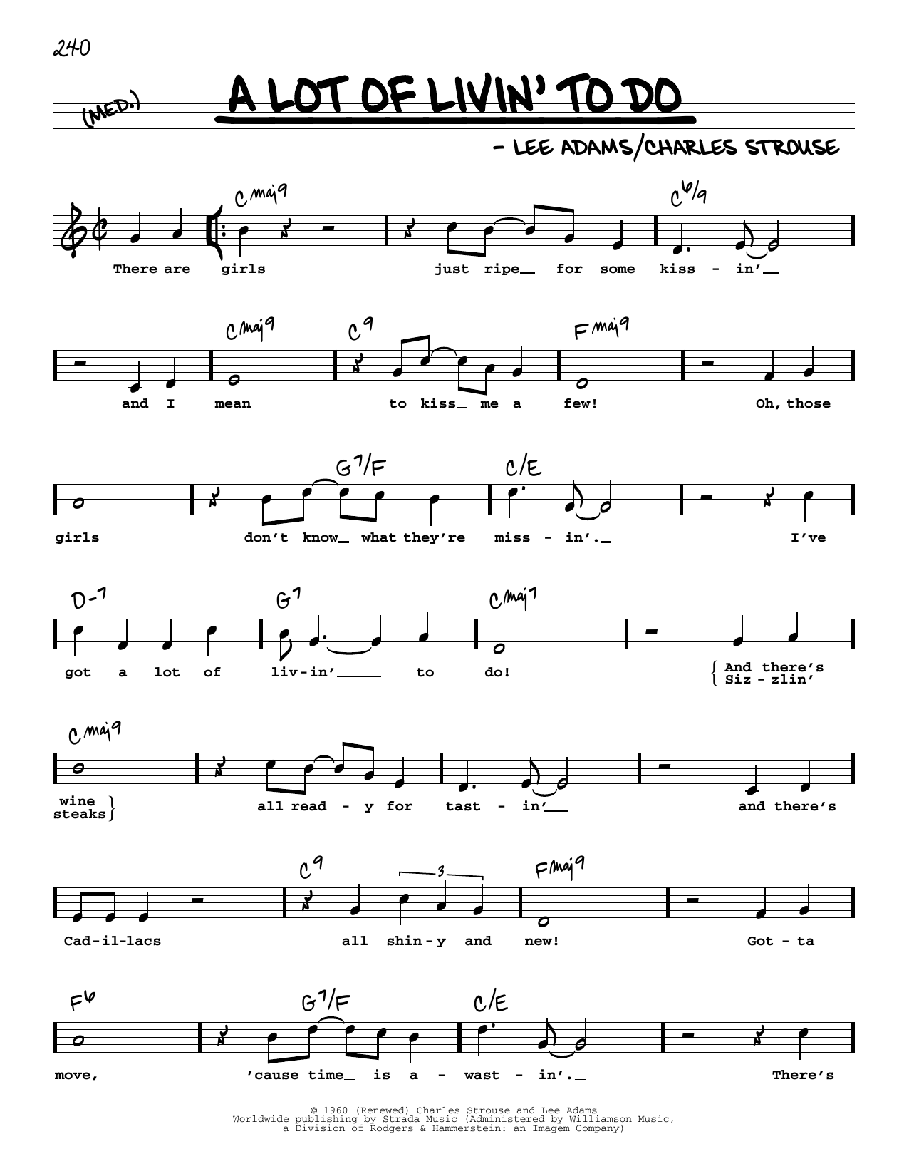 Download Bryan Adams A Lot Of Livin' To Do (High Voice) Sheet Music