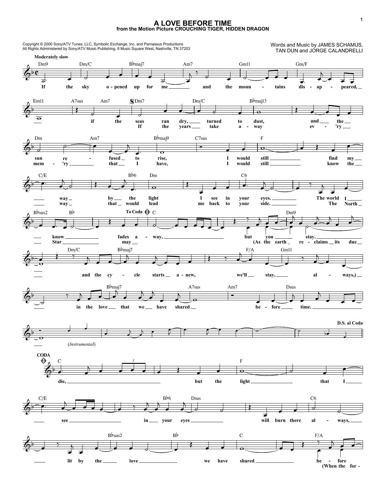Download Coco Lee A Love Before Time Sheet Music