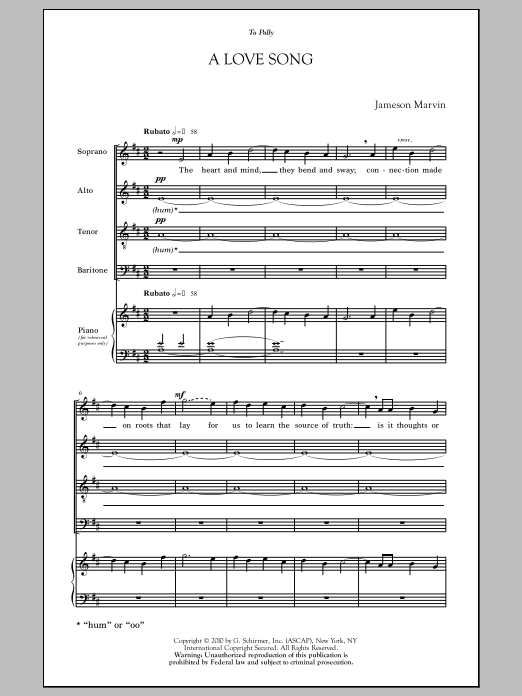 Download Jameson Marvin A Love Song To Polly Sheet Music