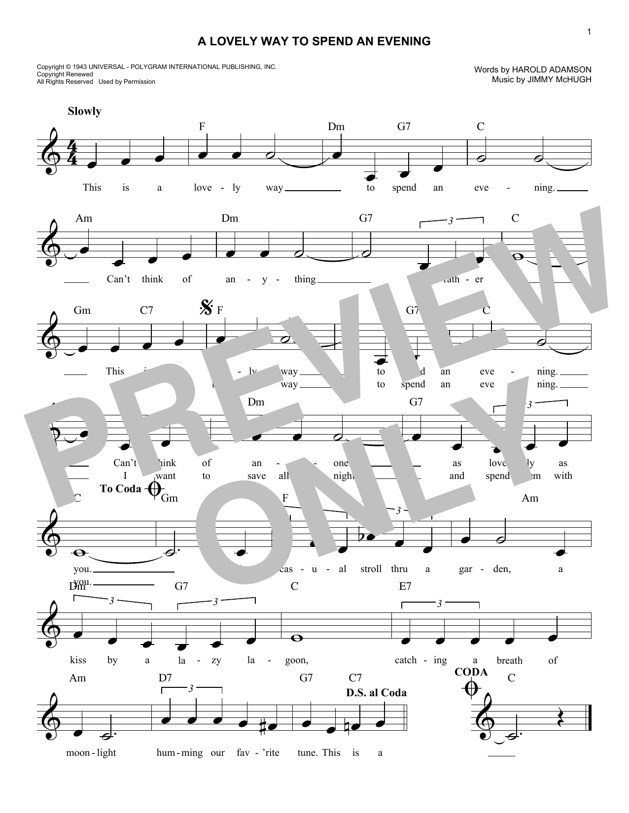 Download Frank Sinatra A Lovely Way To Spend An Evening Sheet Music