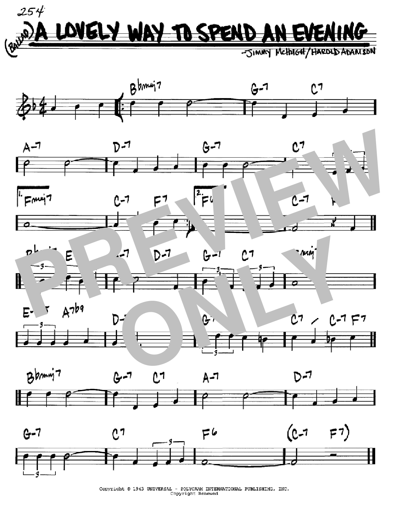 Download Frank Sinatra A Lovely Way To Spend An Evening Sheet Music