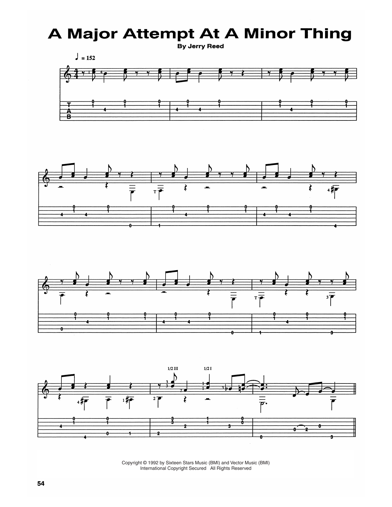 Download Chet Atkins and Jerry Reed A Major Attempt At A Minor Thing Sheet Music