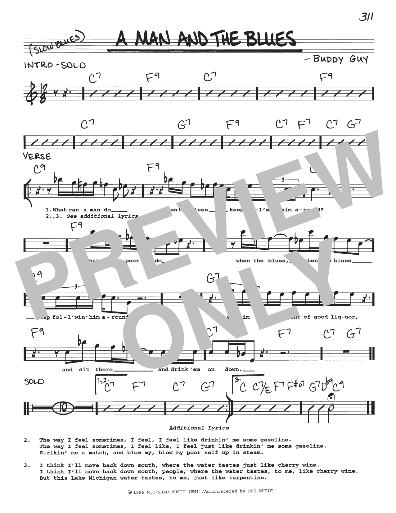Download Buddy Guy A Man And The Blues Sheet Music