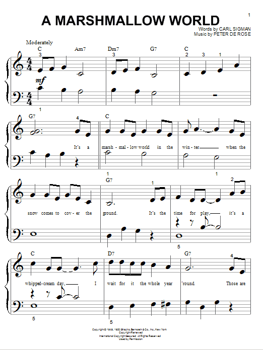 Download Bing Crosby A Marshmallow World Sheet Music