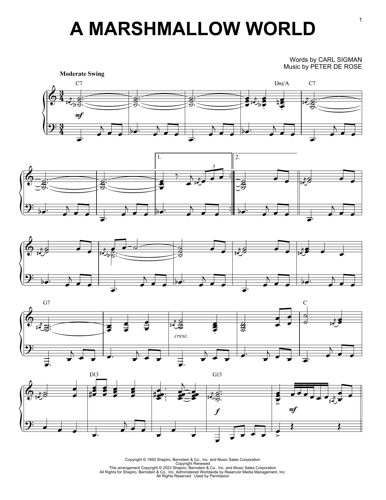 Download Carl Sigman A Marshmallow World [Boogie Woogie vers Sheet Music