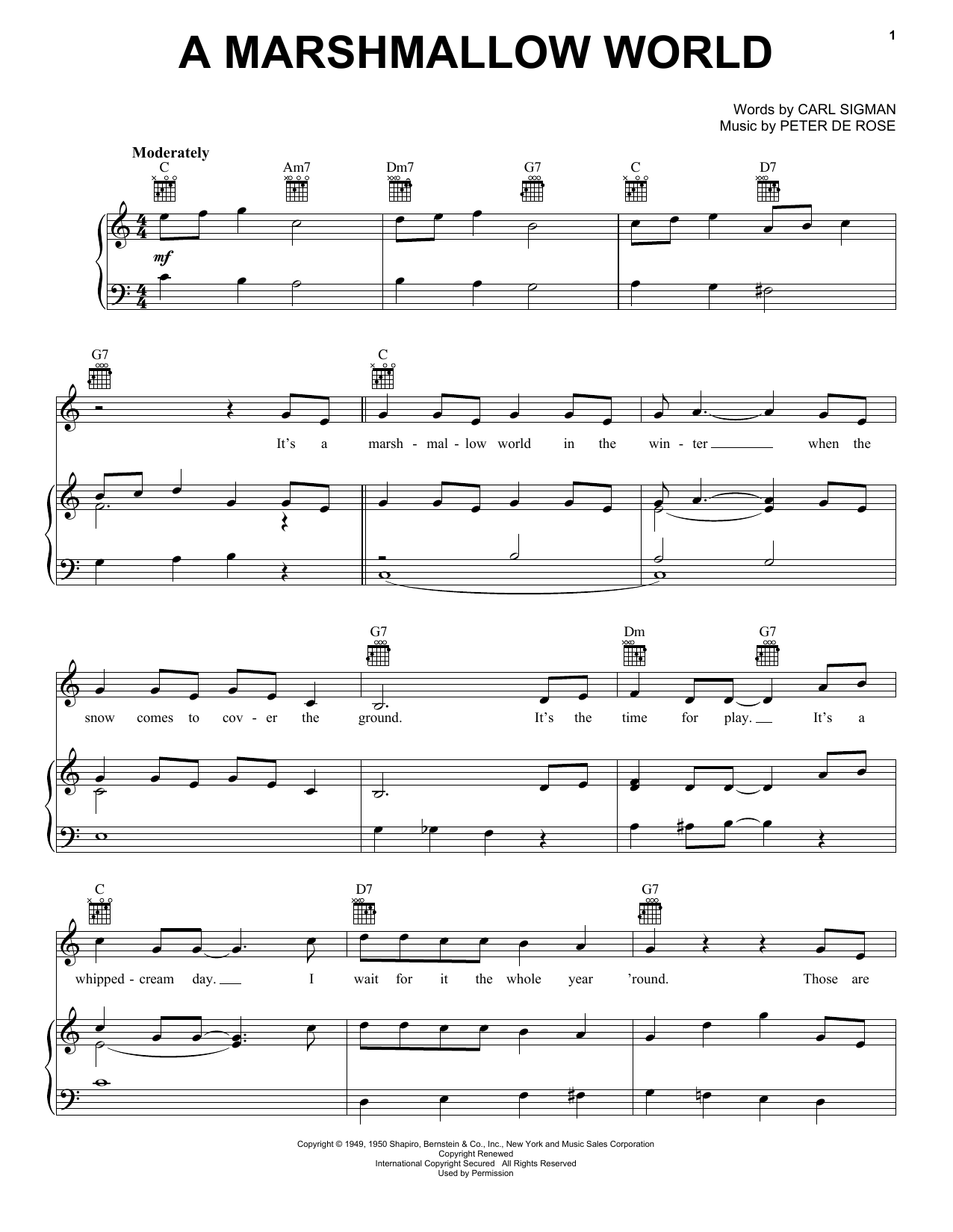 Download Carl Sigman A Marshmallow World Sheet Music