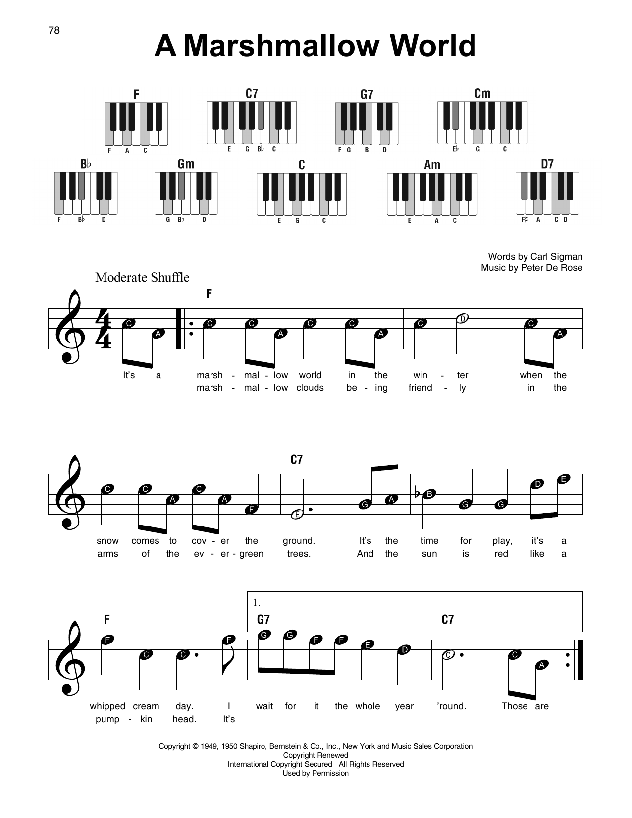 Download Carl Sigman A Marshmallow World Sheet Music