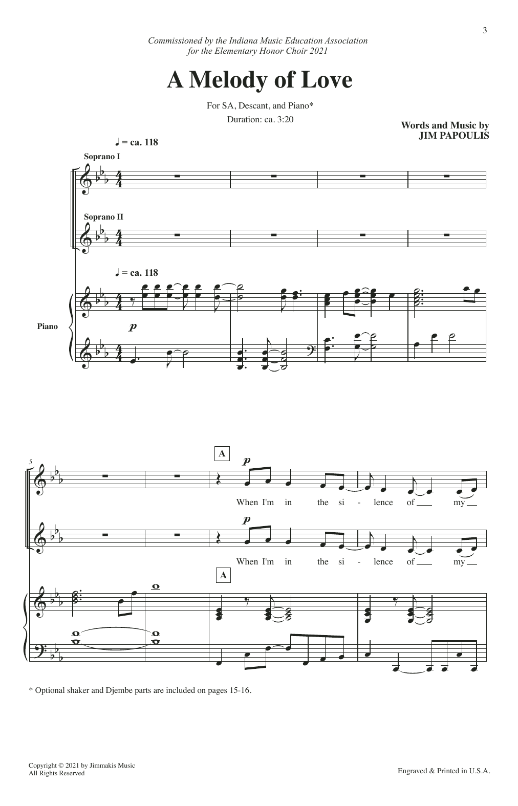Download Jim Papoulis A Melody Of Love Sheet Music