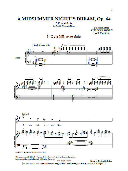 Download Lee Kesselman A Midsummer Night's Dream - A Choral Su Sheet Music