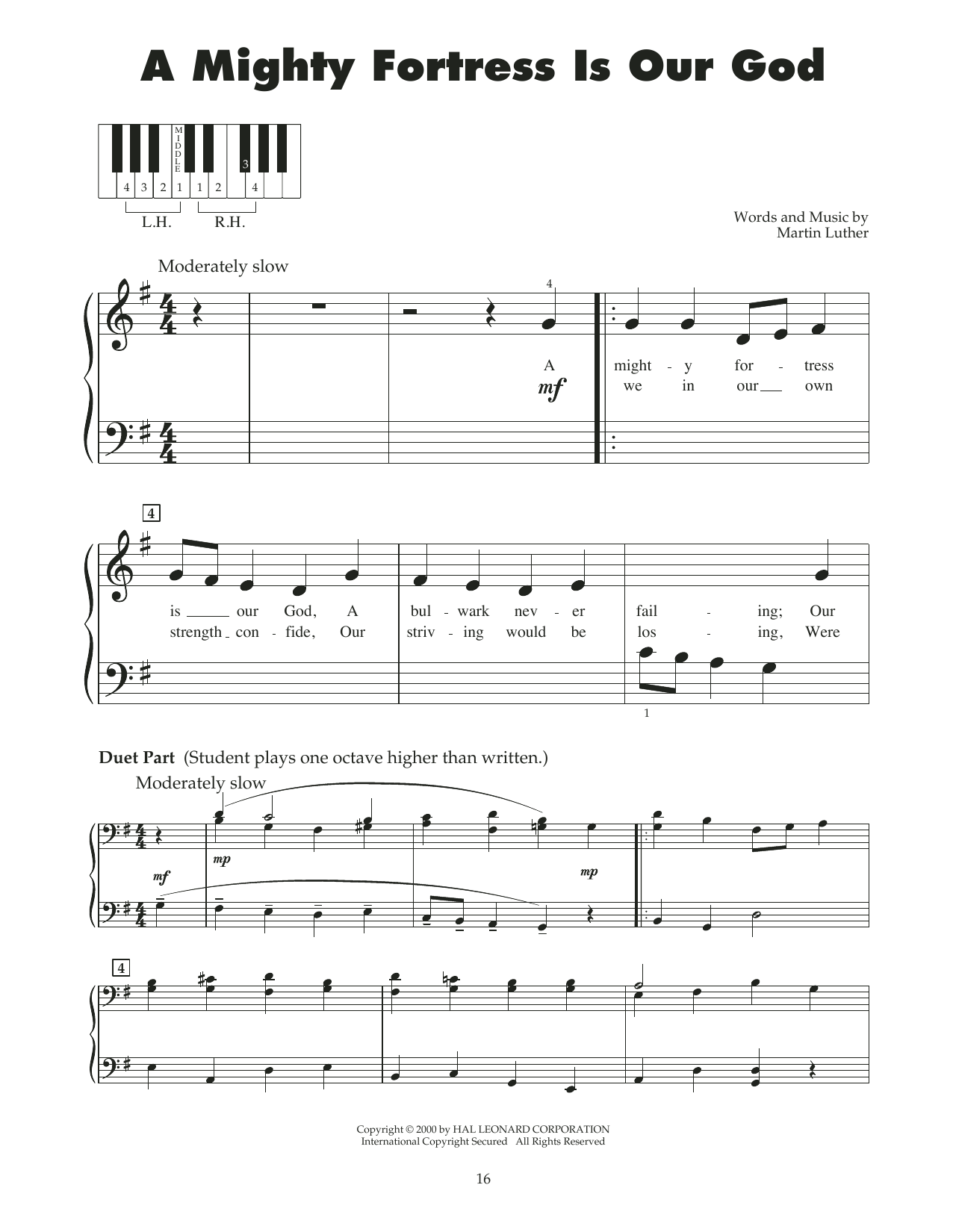 Download Martin Luther A Mighty Fortress Is Our God (arr. Caro Sheet Music