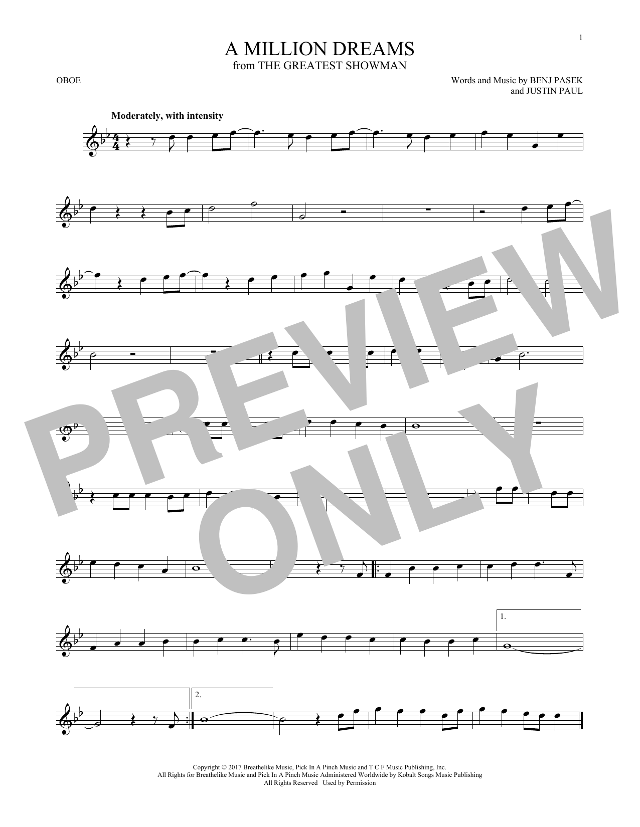 Download Pasek & Paul A Million Dreams (from The Greatest Sho Sheet Music