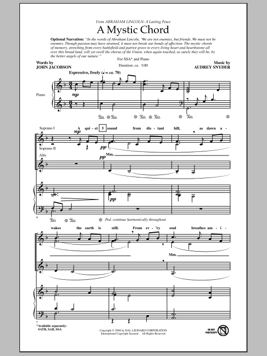 Download Audrey Snyder A Mystic Chord Sheet Music
