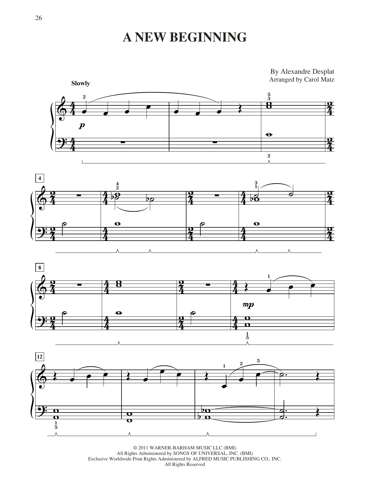 Download Alexandre Desplat A New Beginning (from Harry Potter) (ar Sheet Music