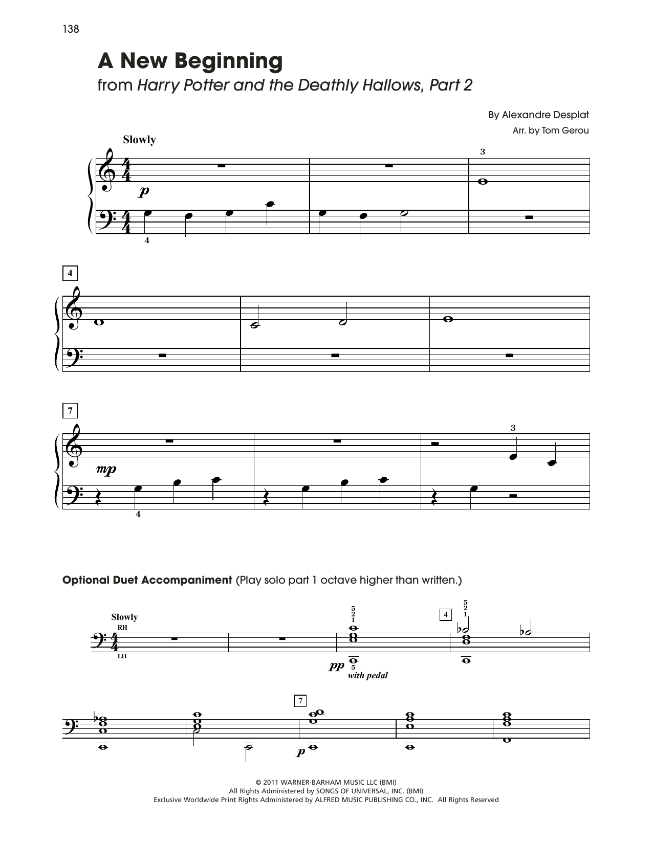 Download Alexandre Desplat A New Beginning (from Harry Potter) (ar Sheet Music