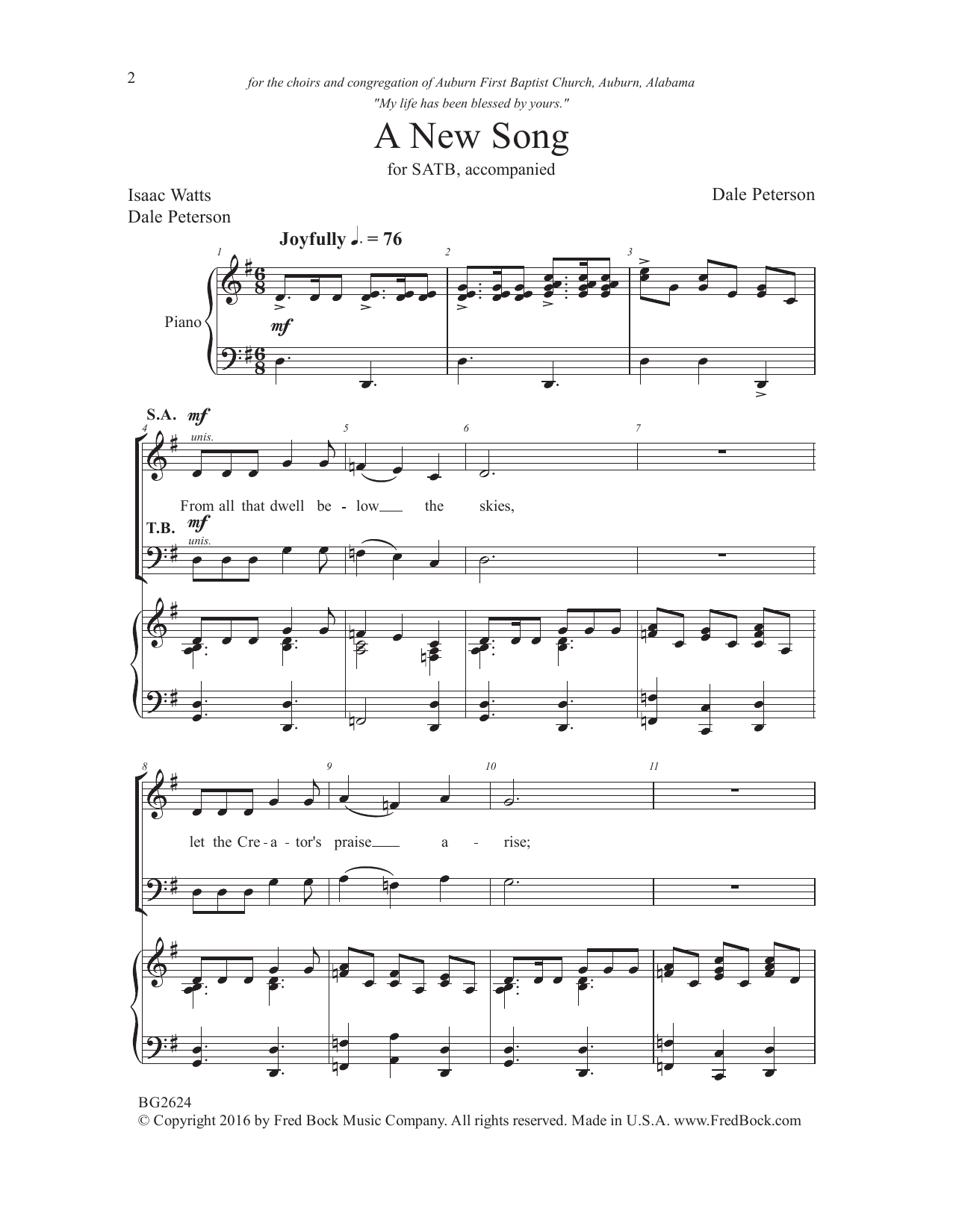 Download Dale Peterson A New Song Sheet Music