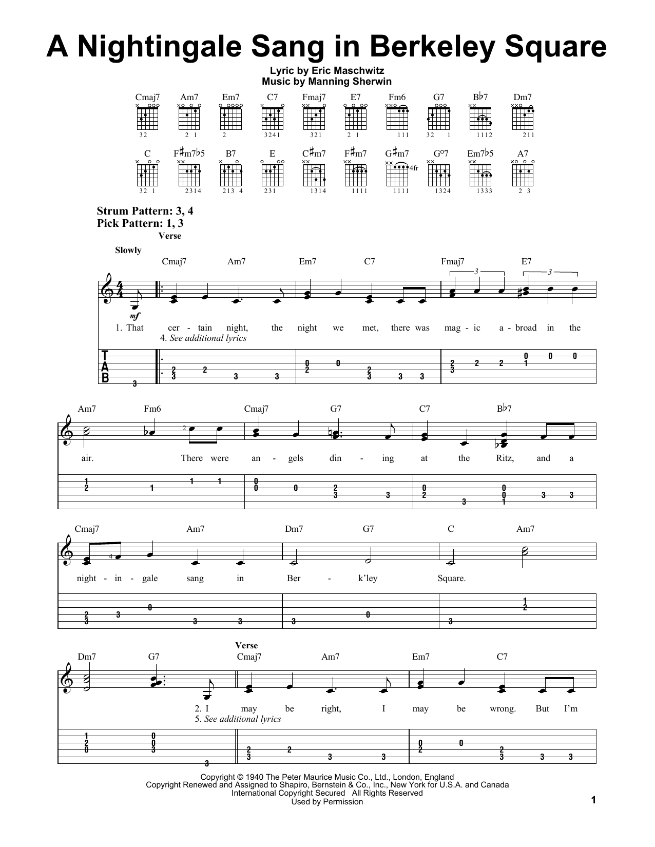 Download Manhattan Transfer A Nightingale Sang In Berkeley Square Sheet Music